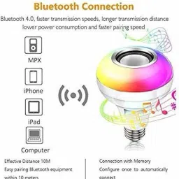 NKL Home Decorate LED Music RGB 011 Bluetooth Speaker Colorful with Remote Control Smart Bulb image 2