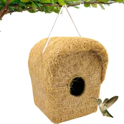 NATURAL BIRD HOUSE FOR ALL SPECIES BIRDS, SQUARIEEL pack of 1 Bird House-7