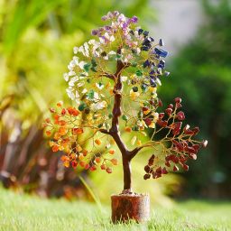 Seven Chakra Natural Healing Gemstone Crystal Tree Feng Shui Home Office Decorative Showpiece-30 cm-image-37
