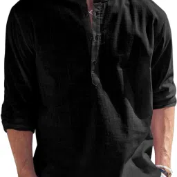 Men Solid Cotton Blend Straight Kurta-picture-24