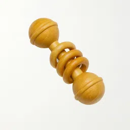 pikipoo Neem Wood Teethers for Baby Set of 2 | for 3 Months Baby |Two Rattle One Dumbell Teether image 3