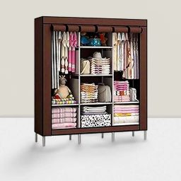 3 Door Folding Clothe Almirah PP Collapsible Wardrobe-image-63