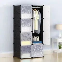 8-Door 8-Shelf Plastic almirah for kids, almirah of clothes ,cupboard PC Collapsible Wardrobe-image-39