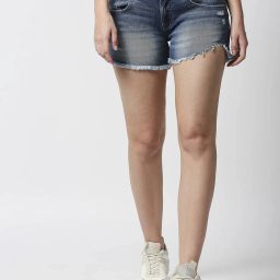 Solid Women Blue Basic Shorts-image-82