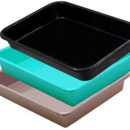 Plastic Exel Small Tray For Home/Office, 3 pc Tray 2 Ltr, Green Choco Black Tray-image-86