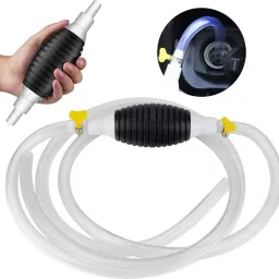 Liquid / Fuel - Transfer Pump Kit Tank Sucker Siphon Hose Pipe with 2 Hoses Magnetic Aquarium Cleaner-11