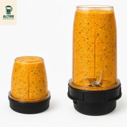 Pack of 2 Nutri Jars (612 ML & 381 ML) – Perfect for Smoothies, Chutneys & Idlis Mixer Juicer Jar-image-35