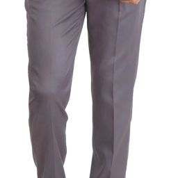 Men Regular Fit Grey Polycotton Trousers-image-1