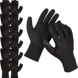 Crinkle Latex Coated Work Gloves Grip on Cut Resistant Industrial Construction Nylon, Synthetic Safety Gloves-image-64