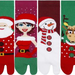 Christmas Ankle Length Thumb Socks Collection for Women Pack of 4 Women Printed Ankle Length-image-74