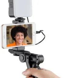 MADSWAS Portable Vlogging Kit Video Recording Equipment with Tripod Fill Light Mic M12 Tripod Kit, Monopod Kit-22