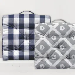 Cotton Abstract Floor Cushion Pack of 2-1