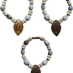 Radha Rani & Laddu Gopal Mala Wood & Stone Beads Bracelet (Pack of 3) Deity Ornament-image-5