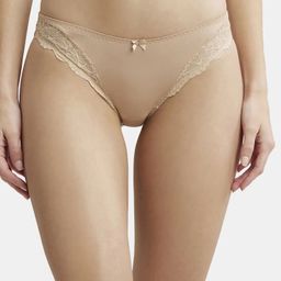 jockey 1813 Medium Coverage Microfiber Elastane Stretch with StayFresh Treatment Women Bikini Beige Panty-picture-34
