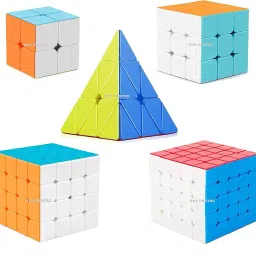 Combo of Stickerless 2x2x2 3x3x3 4x4x4 5x5x5 & Pyramid Cube-28