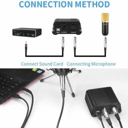 imaginea BM800 Condenser Microphone Set for Singing, PC etc. with 48V USB Phantom Power Audio interface inbuilt phantom power supply for Podcast, Singing image 2