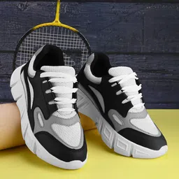 The Roadster Lifestyle Co.Black Textured Round Toe Casual Sneakers-image-32