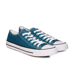 The Roadster Lifestyle Co. Men Blue Comfort Insole Cleated Sole Canvas Lace-Up Sneakers-image-22