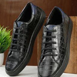 Teakwood Leathers Men Textured Leather Sneakers-image-36