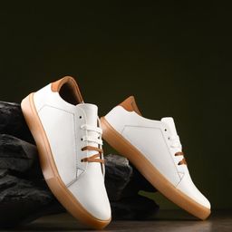 The Roadster Lifestyle Co. Men White Lightweight Anti-Yellow Contrast Sole Sneakers-image-42