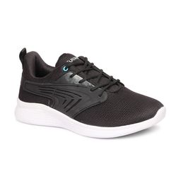 Tucson Men Black Woven Design Mesh Detail Round Toe Comfort Insole Lace-up Sneakers-11