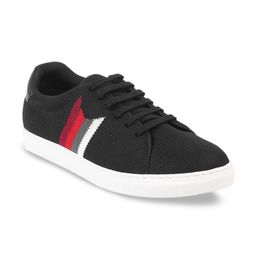 Metro Men Black & White Woven Design Sneakers-image-48