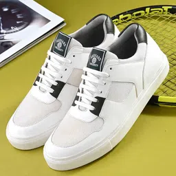 Harvard Men White Woven Design Lightweight Comfort Insole Basics Sneakers-9