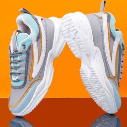 sneakers villa Women Grey & Blue Colourblocked Lace-Up Sneakers-picture-44