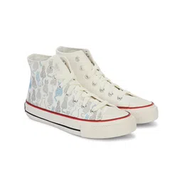 CROWCIA LONDON Women Printed Lightweight Canvas Sneakers-image-75