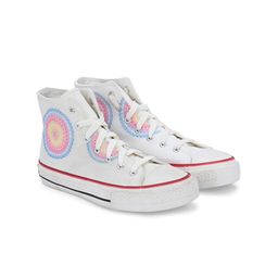 CROWCIA LONDON Women Printed High-Top Lightweight Canvas Sneakers-image-81