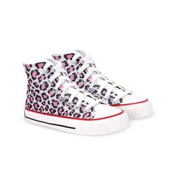 CROWCIA LONDON Women Printed Round Toe Lightweight Canvas Sneakers-picture-35
