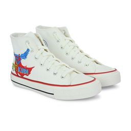 CROWCIA LONDON Women Printed High-Top Lightweight Canvas Sneakers-image-99