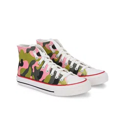 CROWCIA LONDON Women Camouflage Printed Lightweight Canvas Sneakers-picture-13