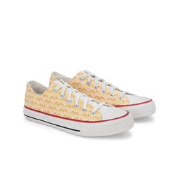 CROWCIA LONDON Women Printed Round Toe Lightweight Canvas Sneakers-image-57