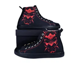 KobSook Men Printed Comfort Insole Mid-Top Lace-Ups Sneakers-image-20