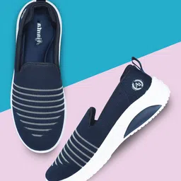 Ajanta Women Striped Lightweight Slip-On Sneakers-49