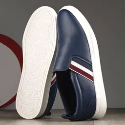 SPYKAR Men Comfort Insole Contrast Sole Slip-On Sneakers-image-23