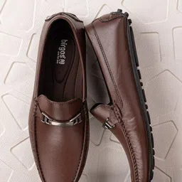 birgos Men Embellished Memory Foam Insole Horsebit Driving Shoes-46