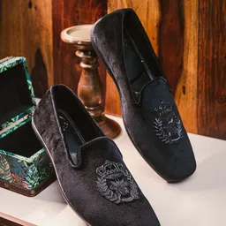 NR By Nidhi Rathi Men Embellished Memory Foam Lightweight Suede Loafers-image-6