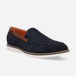 Bugatti Men Biagino Dark Blue Suede Leather Casual Loafers-picture-0