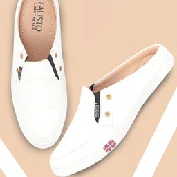 FAUSTO Men White Solid Slip-On Sneakers-image-71