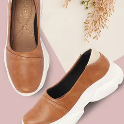 FAUSTO Women Stitched Design Lightweight Slip-On Sneakers-17