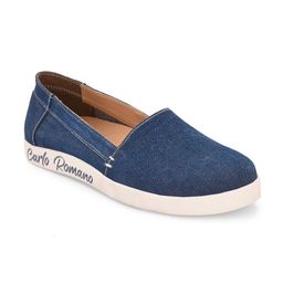 CARLO ROMANO Men Lightweight Comfort Insole Canvas Denim Slip-On Sneakers-picture-45