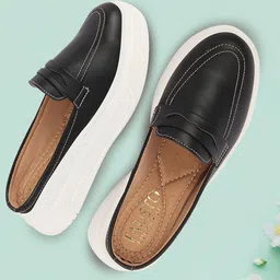 FAUSTO Women Stitched Design Lightweight Mules-16