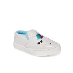 Pantaloons Junior Girls Silver-Toned Printed PU Slip-On Sneakers-picture-46