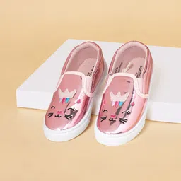 Pantaloons Junior Girls Printed PU Slip-On Sneakers-21