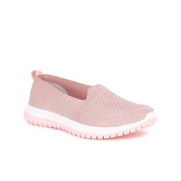 Bata Women Pink Woven Design PU Slip-On Sneakers-image-67