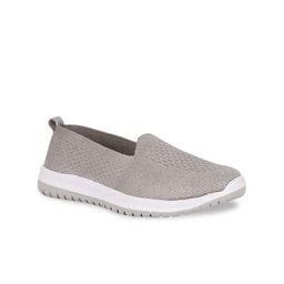 Bata Women Grey Woven Design PU Slip-On Sneakers-image-46