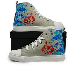 KobSook Women Mid Top Printed Lightweight Canvas Sneakers-18