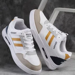 ASIAN Men White Colourblocked Memory Foam Insole Sneakers-10